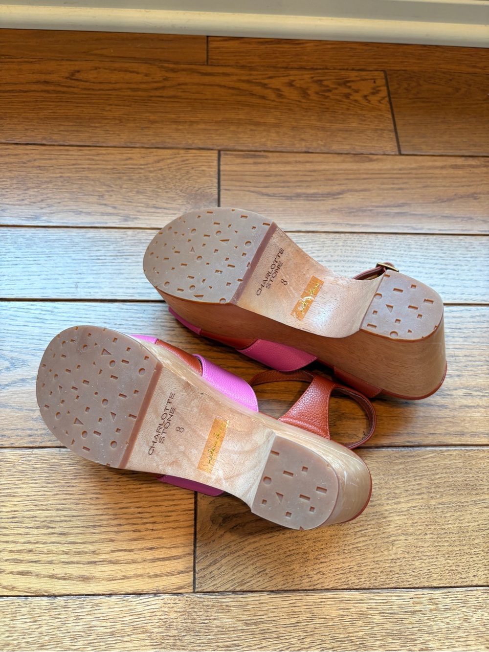 Charlotte Stone “Angie” Platform Wooden Sandals in Sienna Carnation - Women - Picture 6 of 6